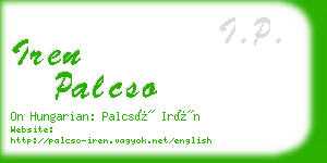 iren palcso business card